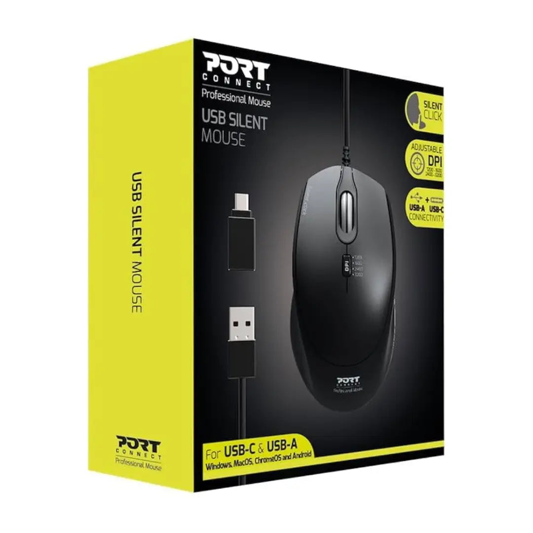 Port Connect USB Silent Wired Mouse iTMaster