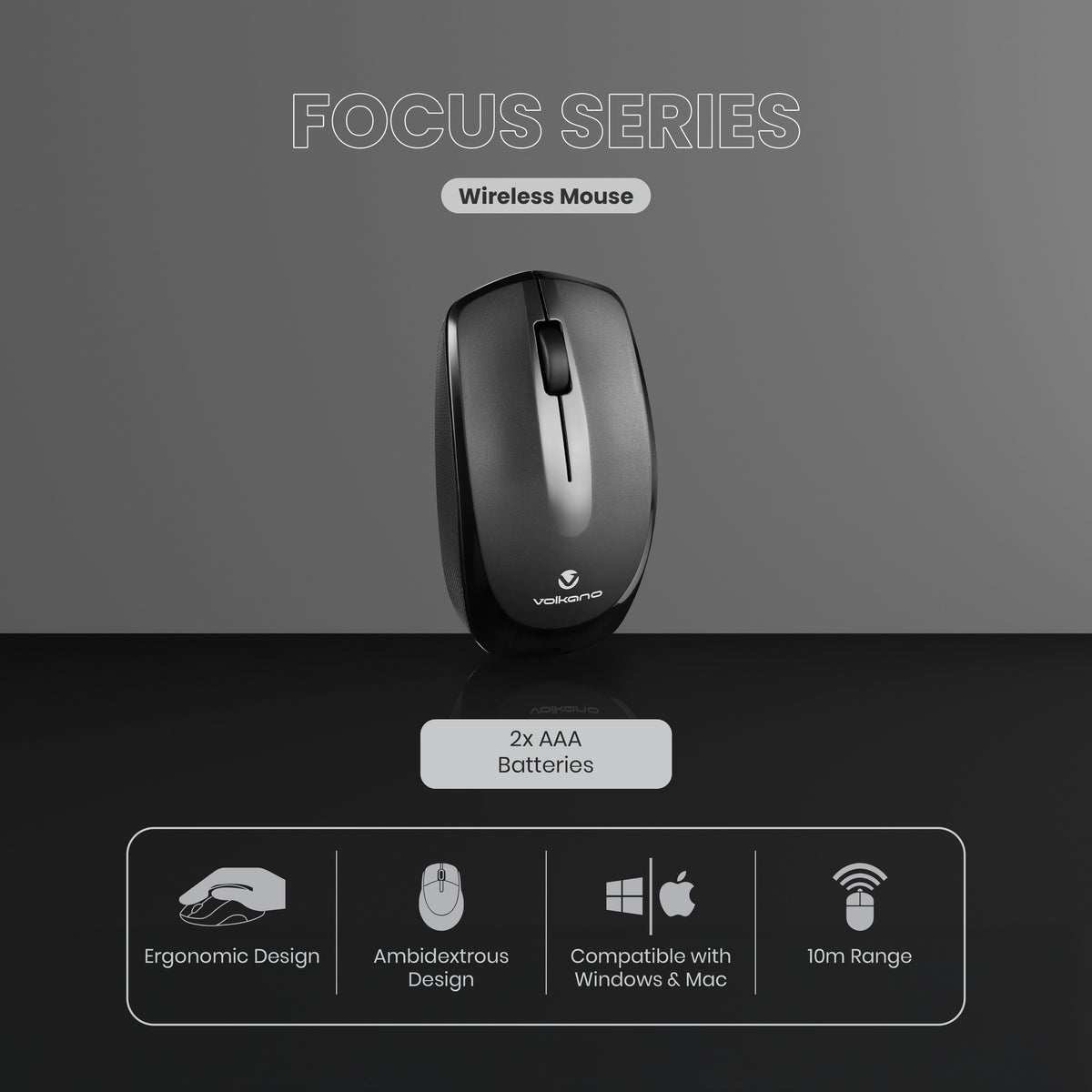 Volkano Focus Series 2.4GHz Wireless Ergonomic Mouse iTMaster