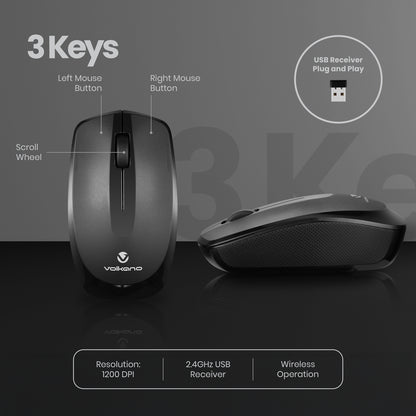 Volkano Focus Series 2.4GHz Wireless Ergonomic Mouse iTMaster